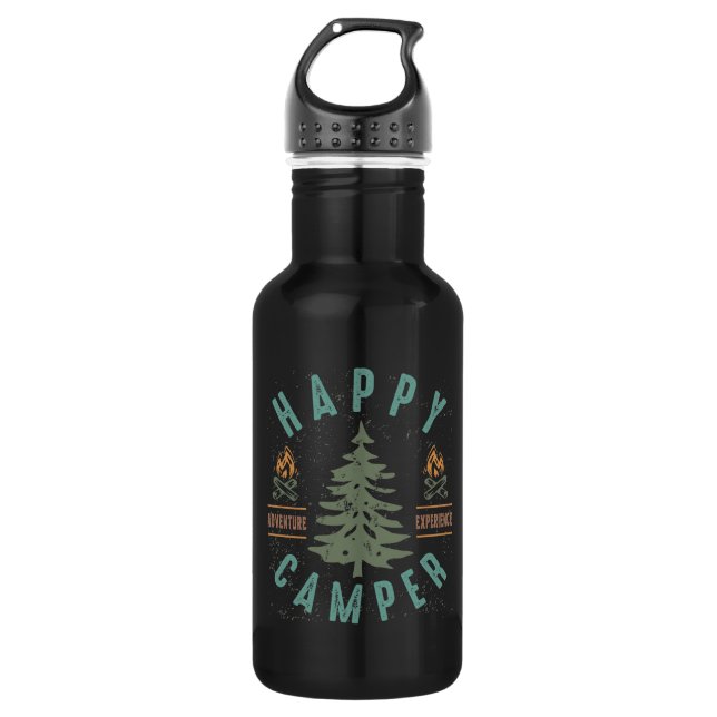Happy Camper Edelstahlflasche (Vorderseite)