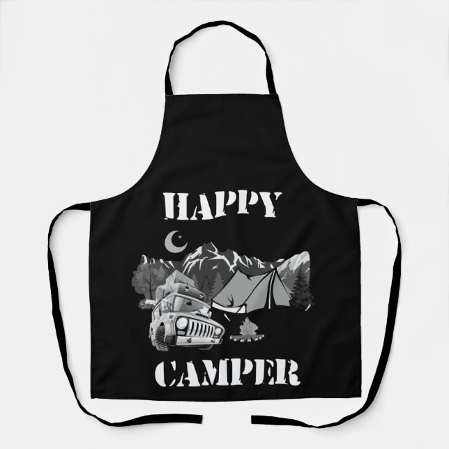 Happy Camper Funny Camping Schürze (Vorderseite)
