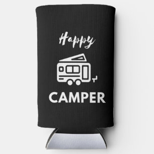 Happy Camper in Weiß mit blauem Hintergrund Selters Dosenkühler