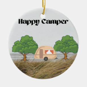 Happy Camper Keramik Ornament