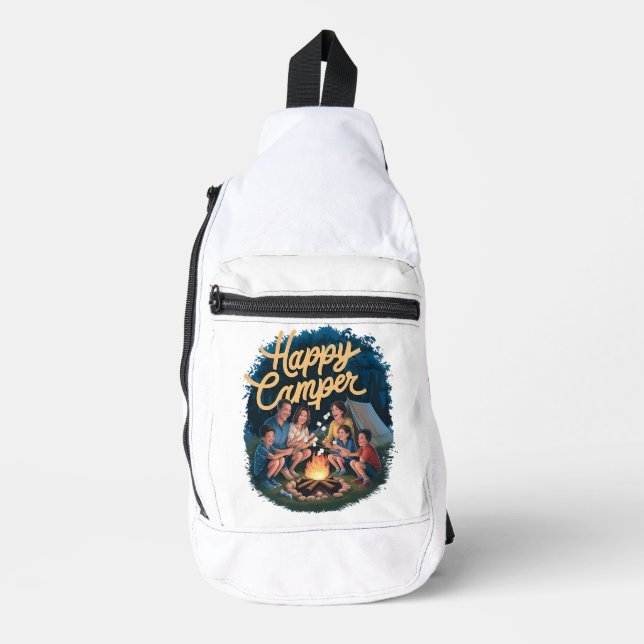 Happy Camper Kleinkind T - Shirt (4) Crossbody Bag (Vorderseite)