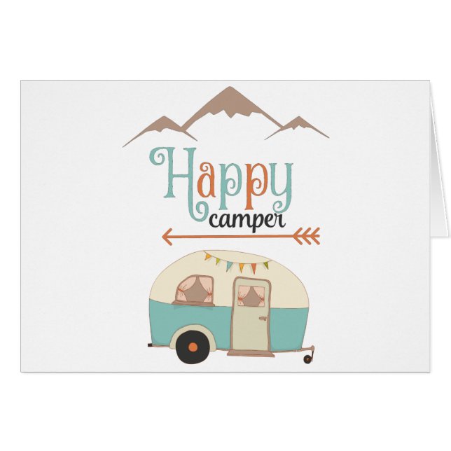 Happy Camper Niedlich Retro RV (Vorderseite (Horizontal))