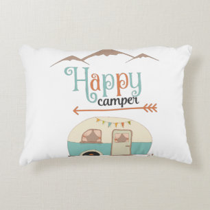 HAPPY CAMPER Niedlich Retro RV Dekokissen