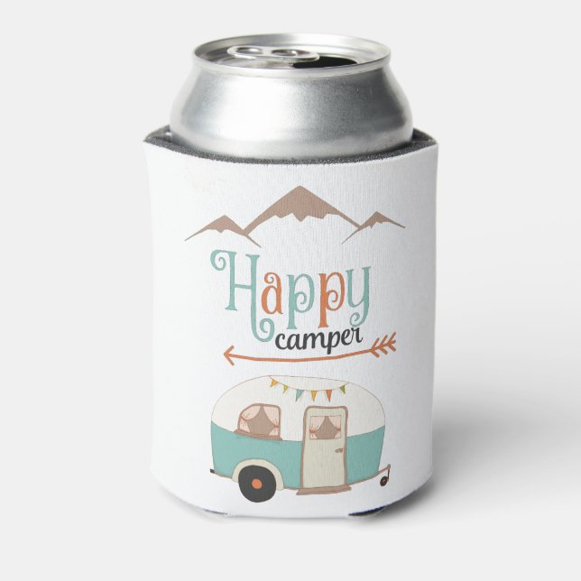 Happy Camper Niedlich Retro RV Dosenkühler (Kanne Rückseite)