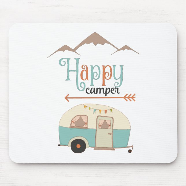 Happy Camper Niedlich Retro RV Mousepad (Vorne)