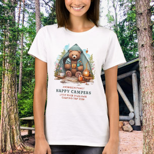 Happy Camper Personalisierter Familienbär Niedlich T-Shirt