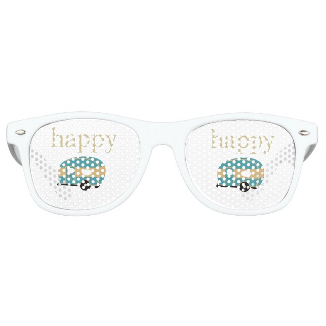 Happy Camper Persönlichkeit Retro Sonnenbrille (Vorderseite)