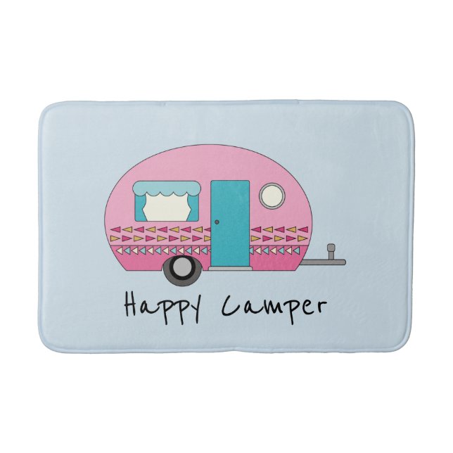 Happy Camper Pink RV Badematte (Vorderseite)