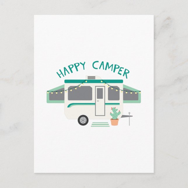 Happy Camper Postkarte (Vorderseite)