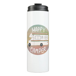 Happy Camper Rainbow RV Sunset Motorhome RV Thermosbecher