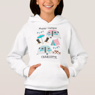 Happy Camper Retro Caravan Camping Hoodie