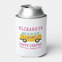 Happy Camper Retro RV Rosa Custom Cooler Dosenkühler