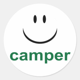 Happy Camper Runder Aufkleber