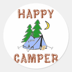 HAPPY CAMPER RUNDER AUFKLEBER
