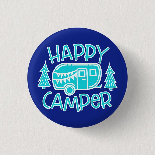 Happy Camper RV Life Sommerreise Button (Vorderseite)