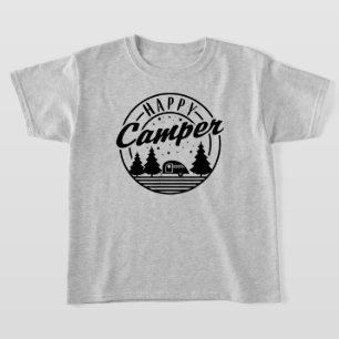 Happy Camper T Shirt Trees Stars und Camp Trailer