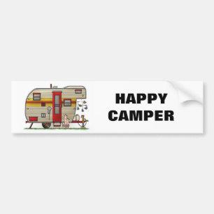 Happy Camper Trailer Autoaufkleber