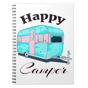 Happy Camper Trailer Camping Notizblock