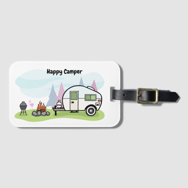 Happy Camper Trailer Gepäckanhänger (Vorderseite (Horizontal))