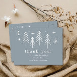 Happy Camper Vielen Dank Postkarte<br><div class="desc">Die wunderschöne "Happy Camper" Babydusche, die perfekt zum Feiern der Ankunft Ihres Kleinen geeignet ist. Dieses charmante Design besticht durch ein skurriles Camping-Thema, das mit einer Illustration von Bäumen, Mond und Sternen abgerundet wird. Ob Sie eine Babydusche im Außenbereich planen oder einfach nur die Ästhetik des Campings Liebe haben, unser...</div>