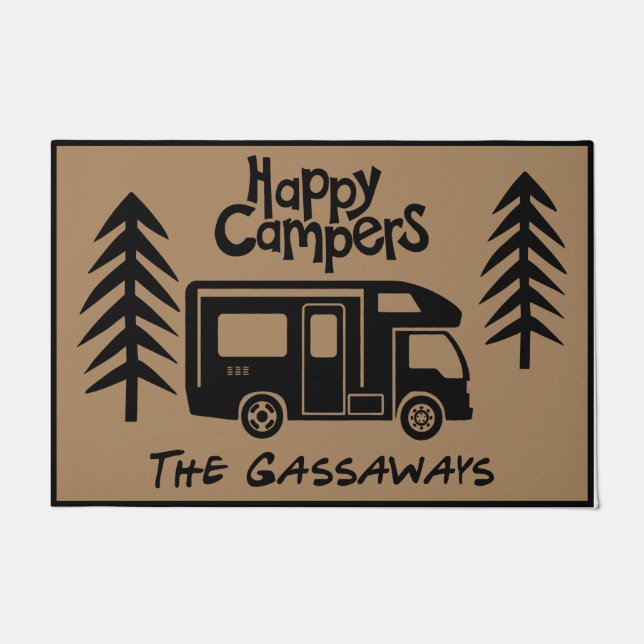Happy Camper Welcome Door Mat Fußmatte (Vorderseite)