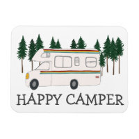 HAPPY CAMPER Whimsical Retro RVing Motorhome Bäume