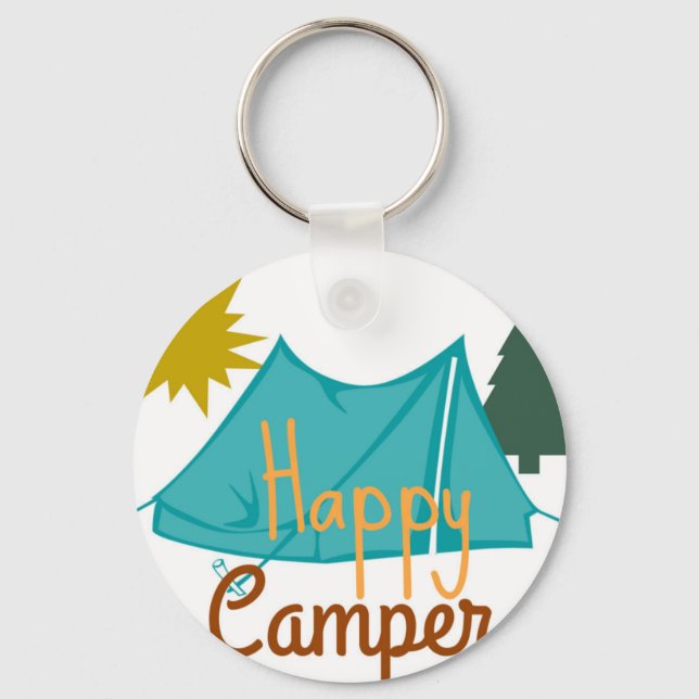 Happy Camper Zent Outdoor Schlüsselanhänger (Vorderseite)