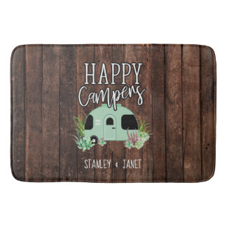 Happy Campers, Camping, RV, Motorhome, Trailer Badematte