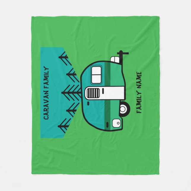 Happy Campers Caravanning Funny Caravans Two-Tone Fleecedecke (Vorderseite)