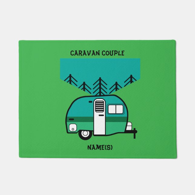 Happy Campers Caravanning Funny Caravans Two-Tone Fußmatte (Vorderseite)