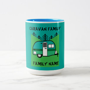 Happy Campers Caravanning Funny Caravans Two-Tone Zweifarbige Tasse