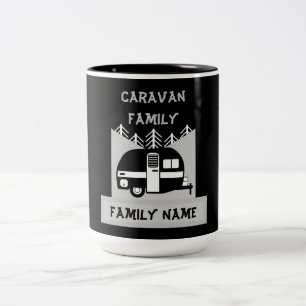 Happy Campers Caravanning Funny Caravans Two-Tone Zweifarbige Tasse