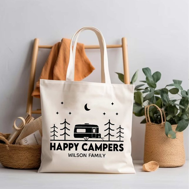 Happy Campers Familie Name Adventure Camp Life Tragetasche (Happy Campers family Name Adventure Camp Life Tote Bag)