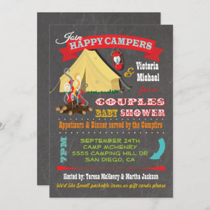 Happy Campers Invitations de douches pour bébés
