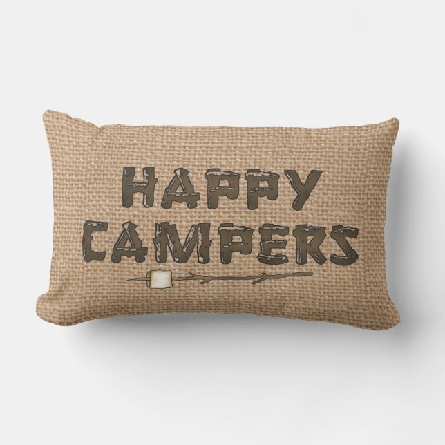 Happy Campers Lumbar Imitate Kissen begraben (Vorderseite)