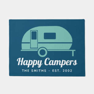 Happy Campers Navy Aquamarines Camping Fußmatte