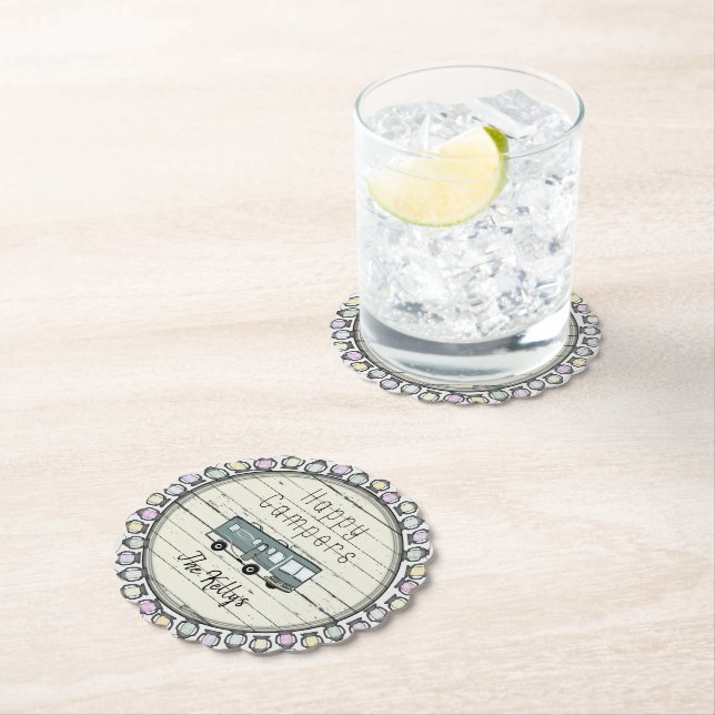 Happy Campers Personalisiert RV Untersetzer (Vor Ort)