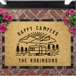 Happy Campers Personalized Custom Family Name Fußmatte