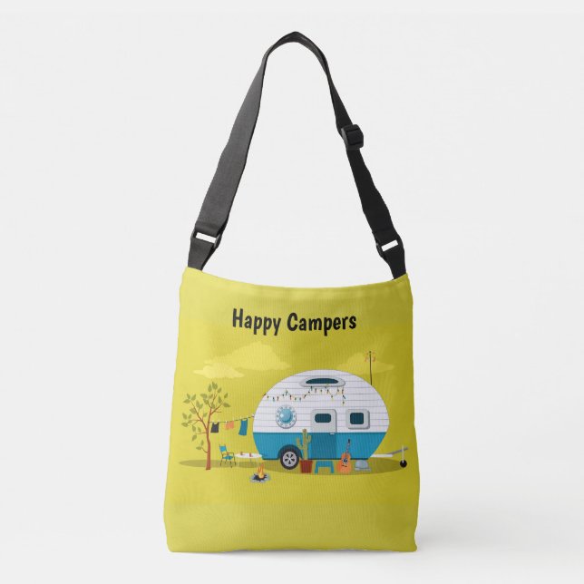 Happy Campers Trailer Tragetaschen Mit Langen Trägern (Vorderseite)