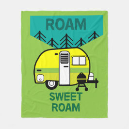 Happy Campers | Wohnwagen | Camper Throw Pillow Mu Fleecedecke