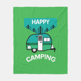 Happy Campers | Wohnwagen | Kampferwirbel Fleecedecke