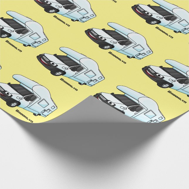 Happy campervan Cartoon Illustration Geschenkpapier (Ecke)