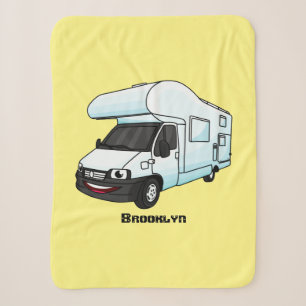 Happy campervan Cartoon Illustration  Sherpadecke