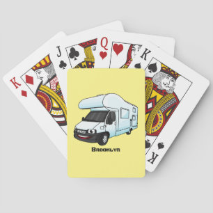 Happy campervan Cartoon Illustration Spielkarten