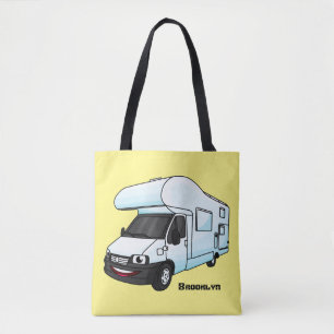 Happy campervan Cartoon Illustration Tasche