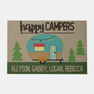 Happy Camping Bus bei Nachtruhe, Niedliches Campin Fußmatte