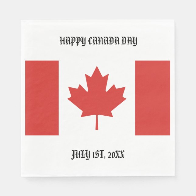 Happy Canada Day 1. Juli Party Serviette (Vorderseite)