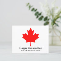 Happy Canada Day Custom Text mit rotem Ahornblatt
