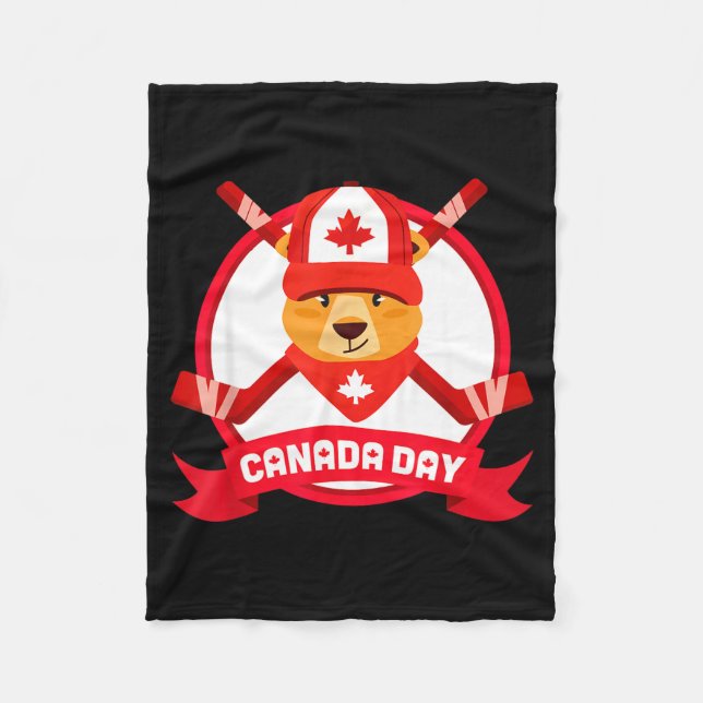 Happy Canada Day Design Funny Canadian Groundhog F Fleecedecke (Vorderseite)