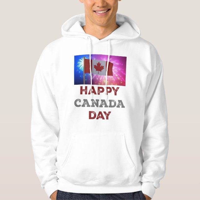 Happy Canada Day Fireworks Hoodie (Vorderseite)